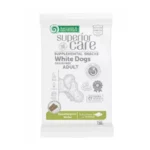 Packaging of Nature’s Protection grain free hypoallergenic dental sticks for dogs with white fish, supporting dental and coat health
