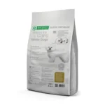 Packaging of Nature’s Protection Superior Care lamb dog food for adult small and mini white breed dogs