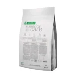 Product packaging of Nature’s Protection Superior Care hypoallergenic dog food with white fish, gentle on digestion and allergy-friendly