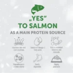 Premium wheat free puppy food with salmon & krill, promoting healthy coat, skin, and overall growth for small red coat puppies